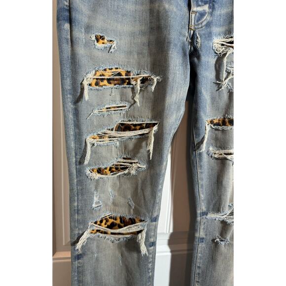 EUC Amiri Leopard Thrasher Denim - Picture 13 of 16
